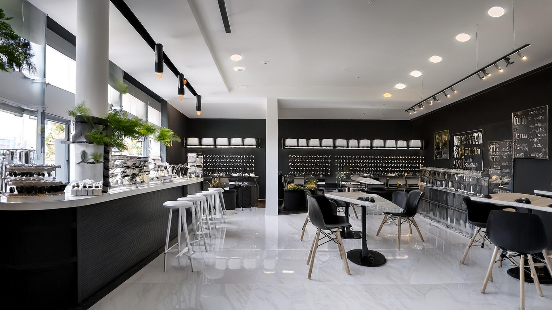 モノクロカフェ店内